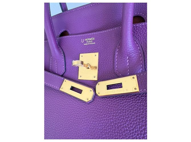 Hermès Hermes Birkin 30 Anemone Tasche Orange Lila - Ansicht 9