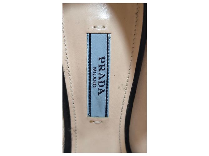 Décolleté Prada Mary Jane in camoscio nero - vista 8