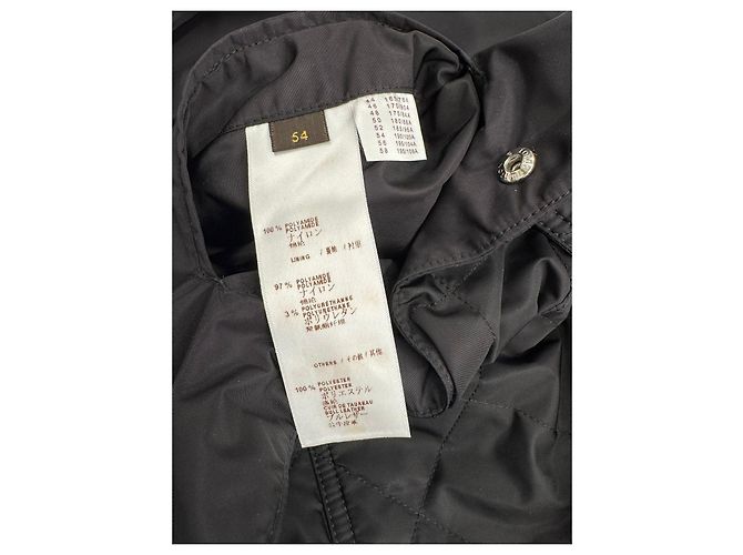 Louis Vuitton Black Quilted & Bull Leather Raincoat Jacket size 54 - view 13