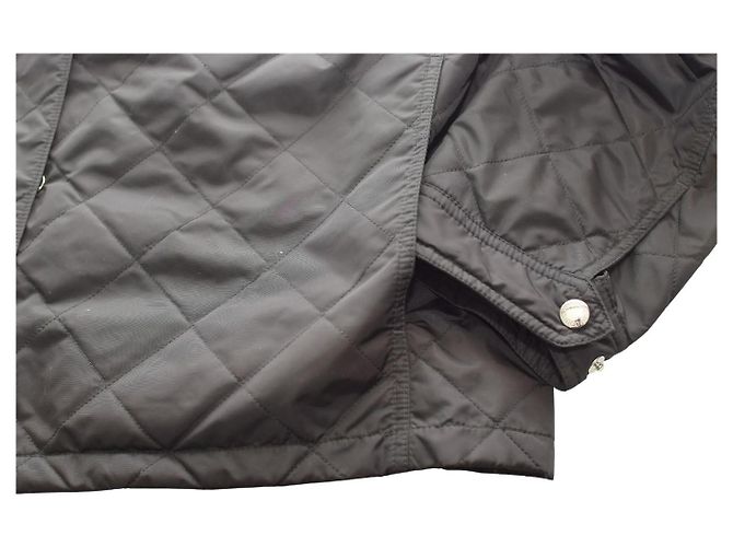 Louis Vuitton Black Quilted & Bull Leather Raincoat Jacket size 54 - view 8