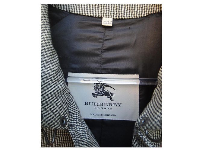 Trench Burberry London in cotone nero e bianco - vista 2