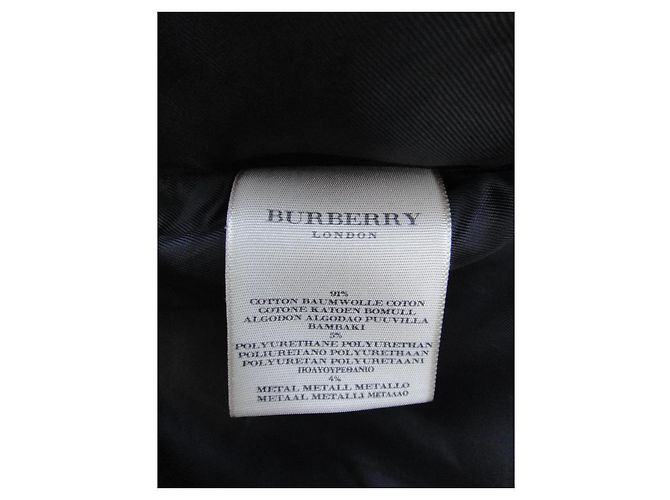 Trench Burberry London in cotone nero e bianco - vista 4