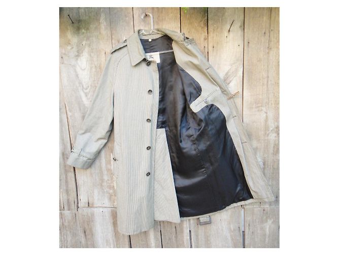 Trench Burberry London in cotone nero e bianco - vista 6