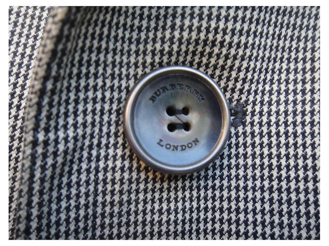Trench Burberry London in cotone nero e bianco - vista 7