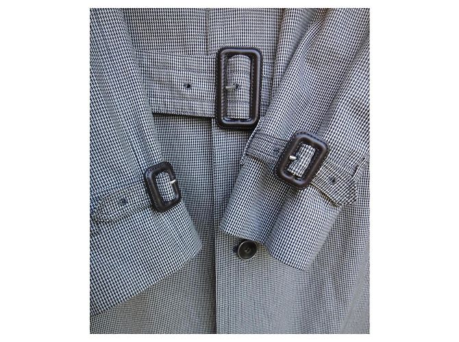 Trench Burberry London in cotone nero e bianco - vista 8