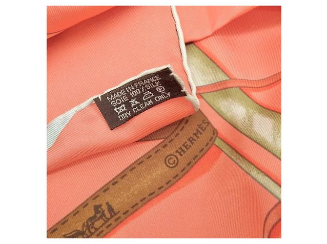 Foulard in seta Hermès Catch Your Dreams 90 arancione corallo - vista 3