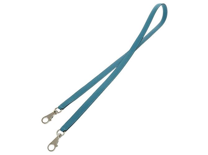 Cinghia a spalla in capra turchese Hermès Argento - vista 2