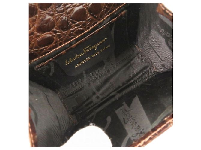 Borsa a spalla Vara Ribbon Chain di Salvatore Ferragamo Marrone - vista 6