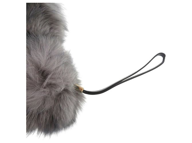 Clutch in pelliccia di volpe e pelle Tod's Marrone Nero - vista 6