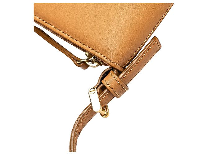 Borsa a spalla in pelle marrone Burberry Caramello - vista 10