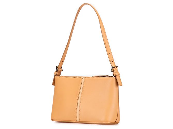 Borsa a spalla in pelle marrone Burberry Caramello - vista 2