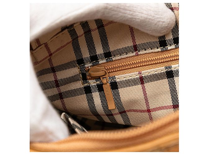 Borsa a spalla in pelle marrone Burberry Caramello - vista 6