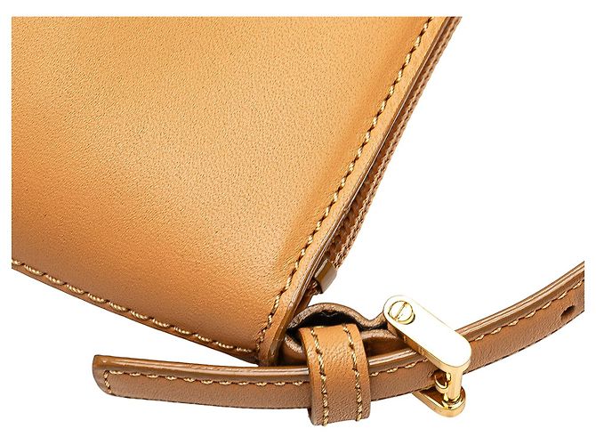 Borsa a spalla in pelle marrone Burberry Caramello - vista 9