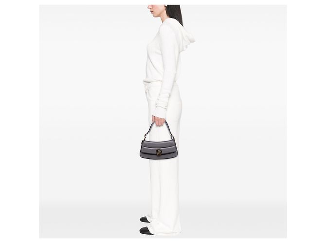 Stella Mc Cartney Borsa a Spalla Imbottita Stella McCartney Gray Alter Mat S Wave Marrone - vista 11