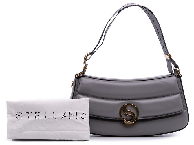 Stella Mc Cartney Borsa a Spalla Imbottita Stella McCartney Gray Alter Mat S Wave Marrone - vista 12
