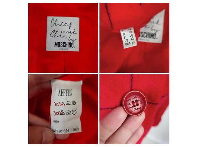 Moschino Cheap And Chic Moschino Vintage 1990er rote karierte Jacke - Ansicht 12