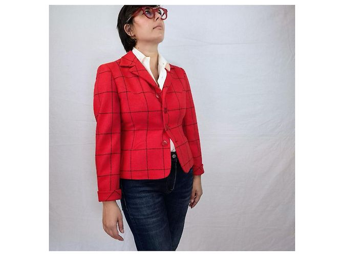 Moschino Cheap And Chic Moschino Vintage 1990er rote karierte Jacke - Ansicht 4