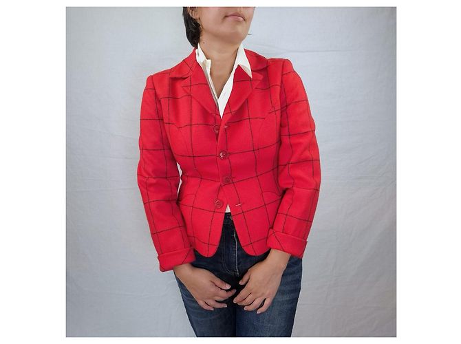 Moschino Cheap And Chic Moschino Vintage 1990er rote karierte Jacke - Ansicht 5