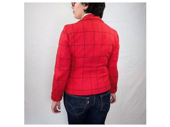 Moschino Cheap And Chic Moschino Vintage 1990er rote karierte Jacke - Ansicht 6
