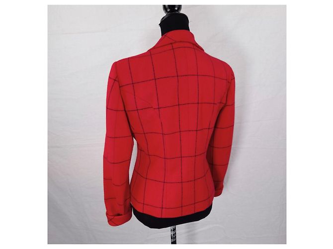 Moschino Cheap And Chic Moschino Vintage 1990er rote karierte Jacke - Ansicht 8