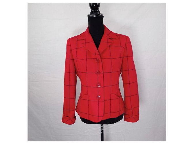 Moschino Cheap And Chic Moschino Vintage 1990er rote karierte Jacke - Ansicht 9