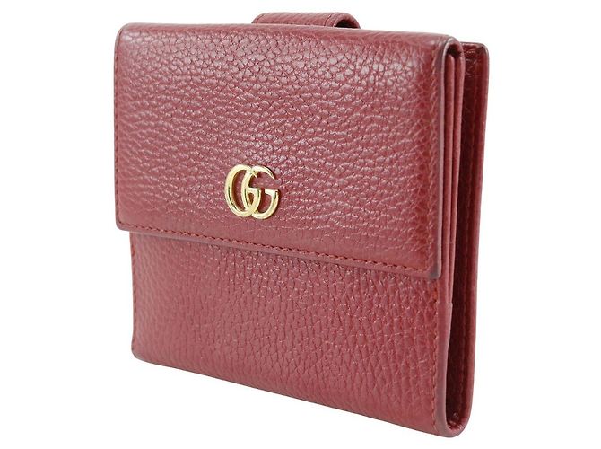 Cartera Bifold Compacta de Cuero Gucci GG Marmont Roja - vista 3