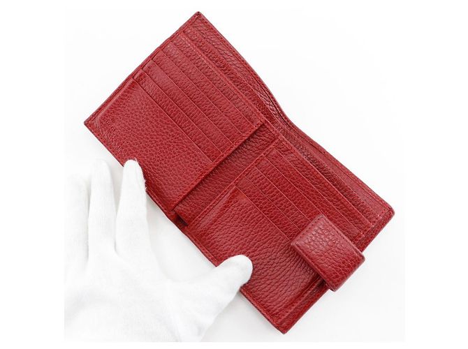 Cartera Bifold Compacta de Cuero Gucci GG Marmont Roja - vista 5