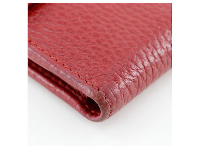 Cartera Bifold Compacta de Cuero Gucci GG Marmont Roja - vista 6
