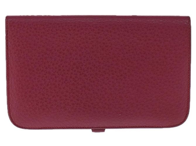 Billetera combinada Dogon Duo de cuero Hermès Roja - vista 2