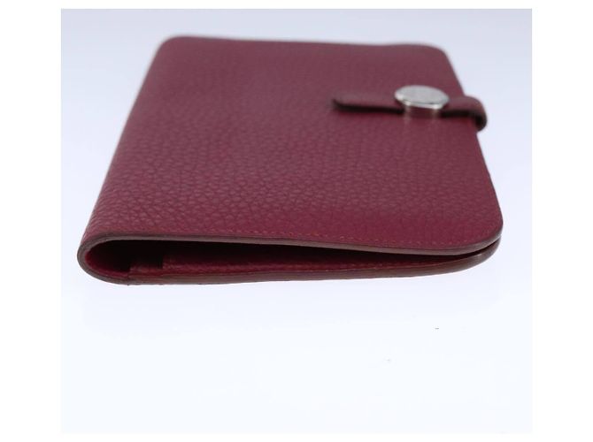 Billetera combinada Dogon Duo de cuero Hermès Roja - vista 3
