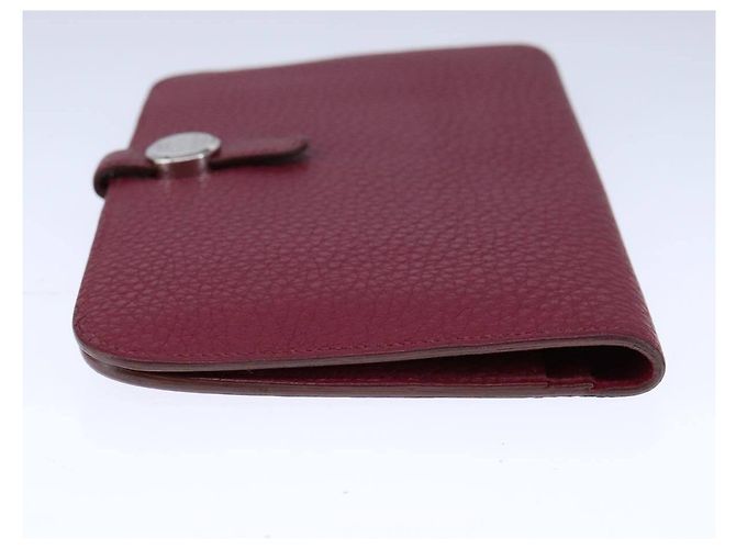 Billetera combinada Dogon Duo de cuero Hermès Roja - vista 4