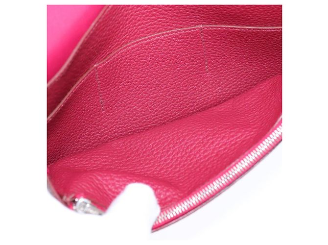 Billetera combinada Dogon Duo de cuero Hermès Roja - vista 5