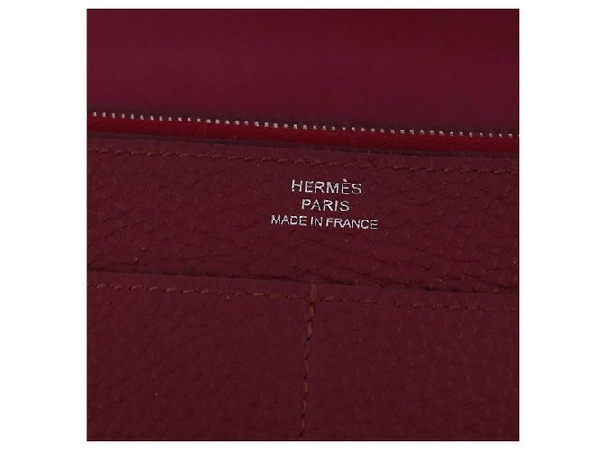 Billetera combinada Dogon Duo de cuero Hermès Roja - vista 6