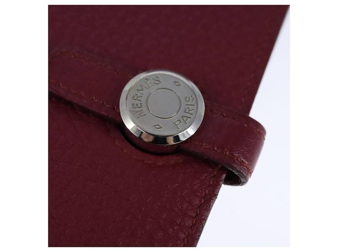Billetera combinada Dogon Duo de cuero Hermès Roja - vista 7