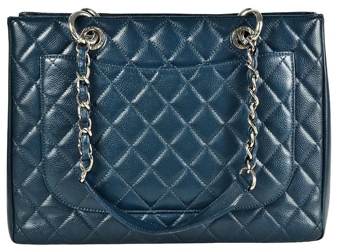 Borsa Tote Chanel GST in catena blu - vista 3