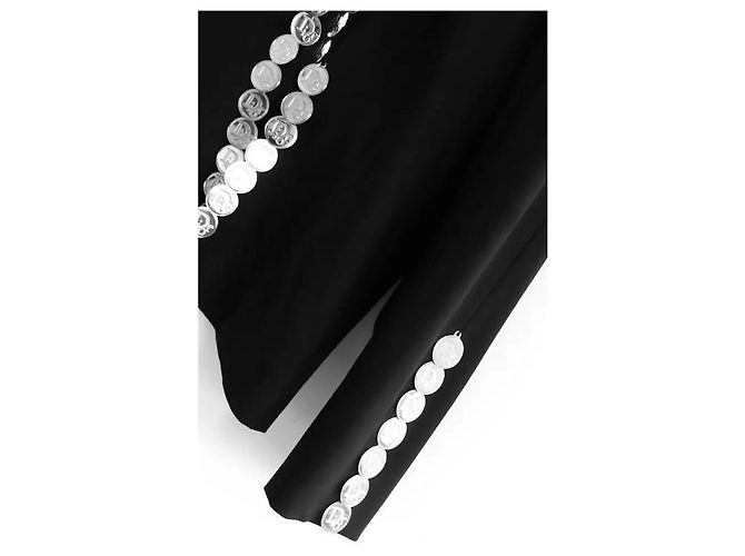 Jaqueta com Medalhão e Acabamento em Moeda Christian Dior x Galliano SS04 Preto - vista 4