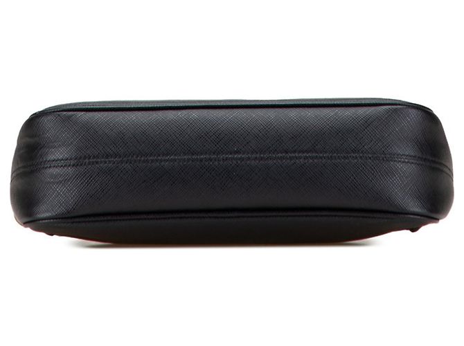 Saffiano Bolso de hombro con placa de logo triangular Prada Negro - vista 3