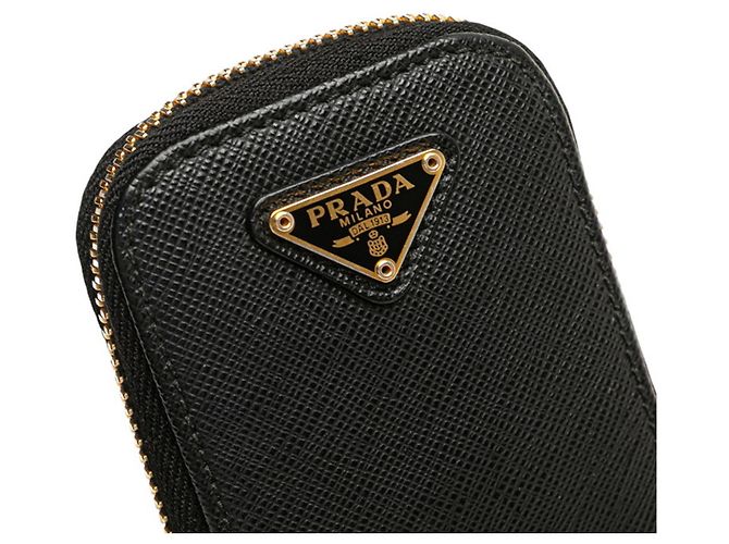 Saffiano Bolso de hombro con placa de logo triangular Prada Negro - vista 4
