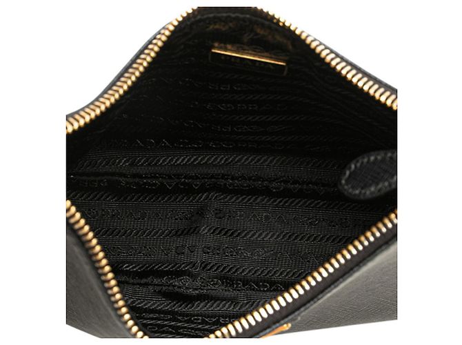 Saffiano Bolso de hombro con placa de logo triangular Prada Negro - vista 5