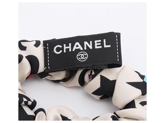 Chanel Seidenscrunchie Schwarz Mehrfarben Roh - Ansicht 3