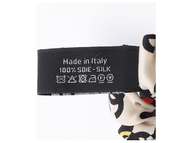 Chanel Seidenscrunchie Schwarz Mehrfarben Roh - Ansicht 4