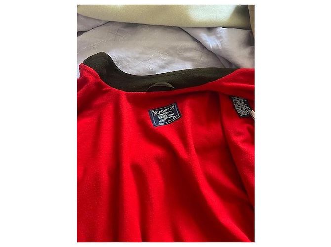 Mantella Burberry Marrone Rosso Lana - vista 2