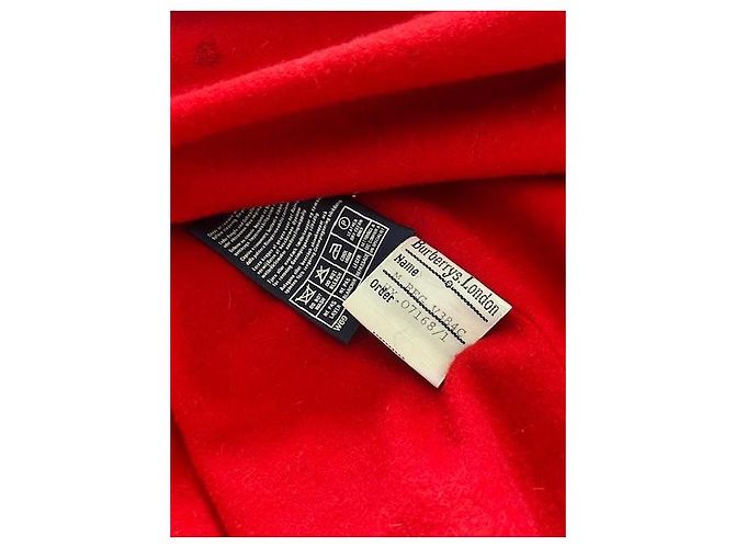 Mantella Burberry Marrone Rosso Lana - vista 3