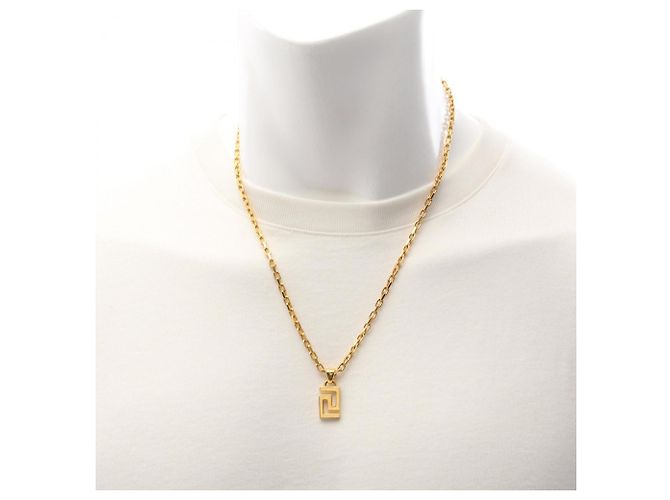 Versace Greca Gold Plated Necklace - view 5