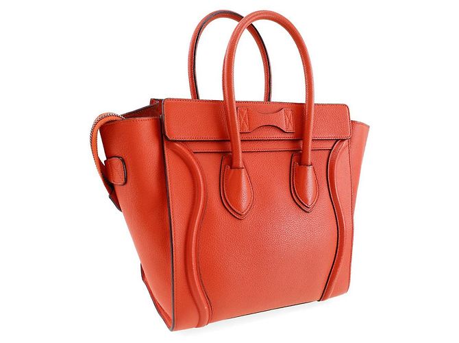 Luggage Céline Borsa da viaggio Celine in pelle granulosa micro Rosso - vista 2
