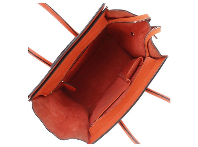Luggage Céline Borsa da viaggio Celine in pelle granulosa micro Rosso - vista 3