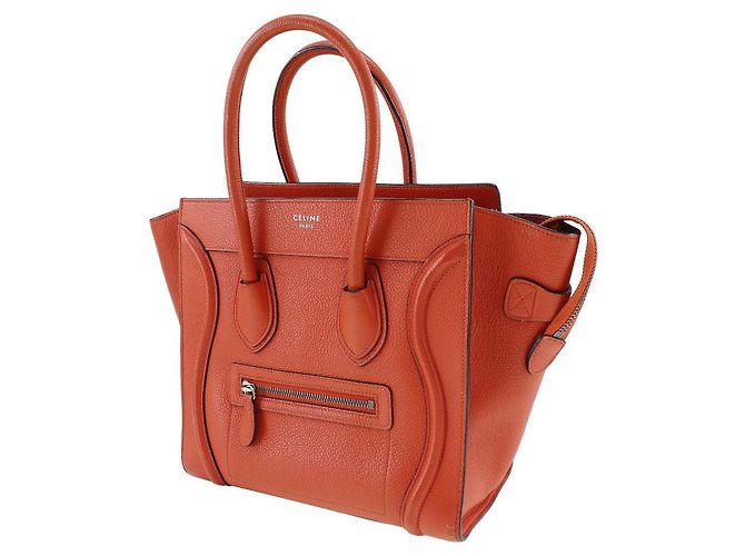 Luggage Céline Borsa da viaggio Celine in pelle granulosa micro Rosso - vista 4