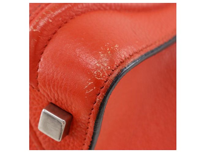 Luggage Céline Borsa da viaggio Celine in pelle granulosa micro Rosso - vista 6