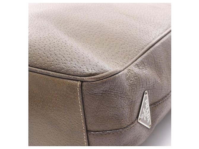 Borsa a Spalla Prada TESSUTO + VERNI Marrone - vista 10