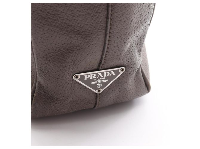 Borsa a Spalla Prada TESSUTO + VERNI Marrone - vista 5